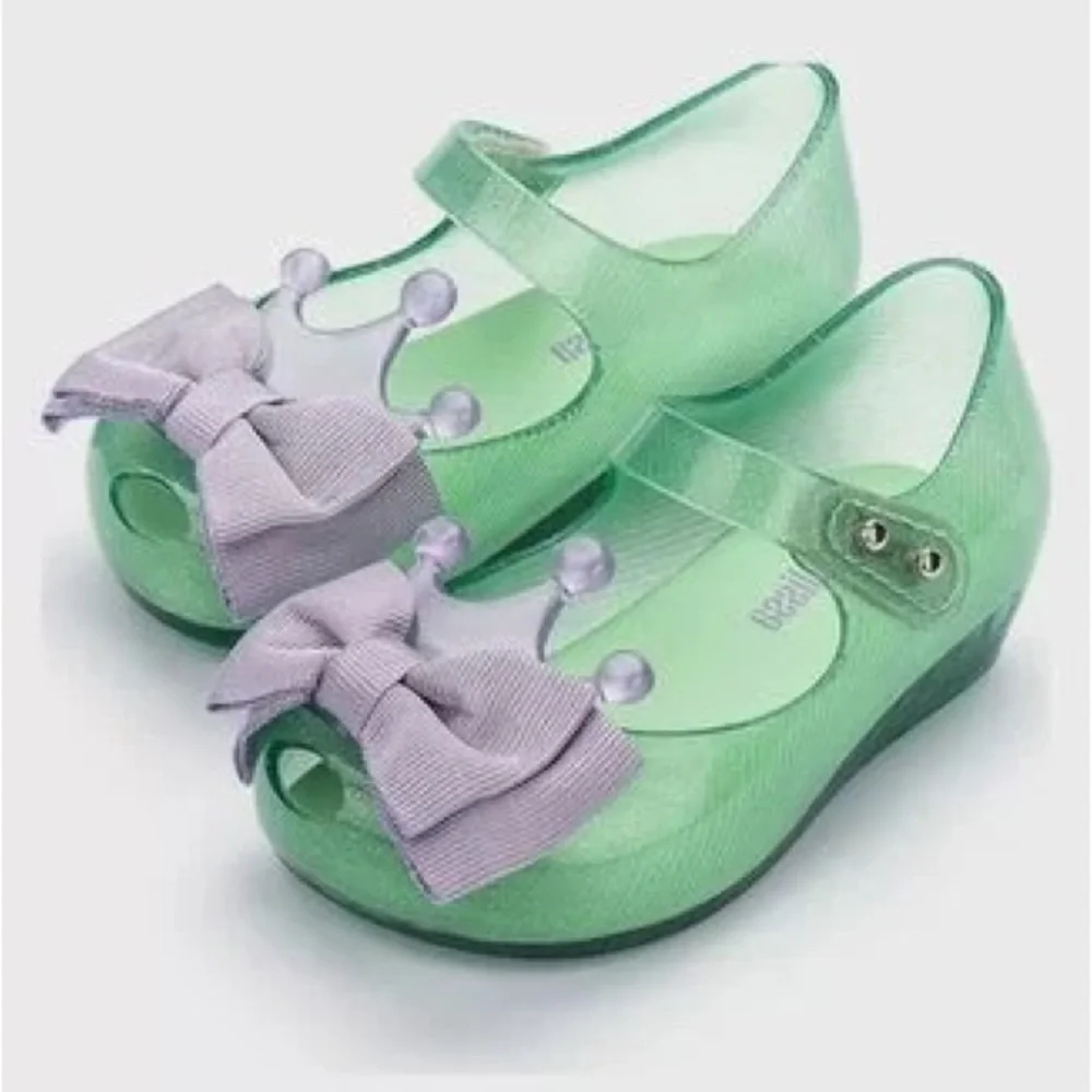 NWT MINI MELISSA Ultragirl Princess Bow Crown Kids Mary Jane Flats Size 11T